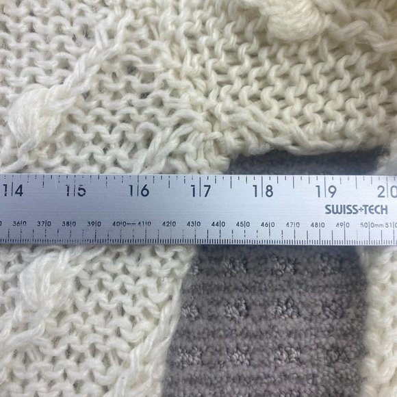 Vintage 70s Knit Sweater Women Small White Clothes To You Interlocking Knits - Picture 5 of 6